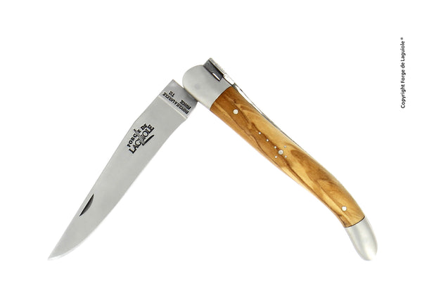 Forge de Laguiole Lommekniv 11 cm | Oliventræsskaft & Satinfinish