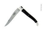 Forge De Laguiole foldekniv, 11 cm, håndtag med mørk hornspids, skinnende finish