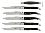 Forge De Laguiole knive med ibenholtshåndtag og satinfinish i rustfrit stål
