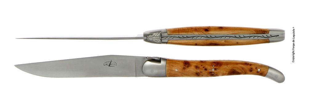 Forge De Laguiole Juniper-håndtag - Satinmat klinge i rustfri stål
