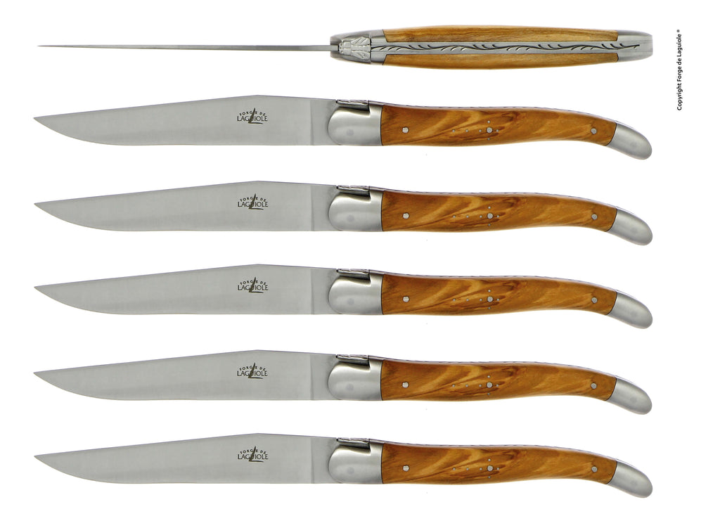 Forge De Laguiole oliventræshåndtag og satinfinish
