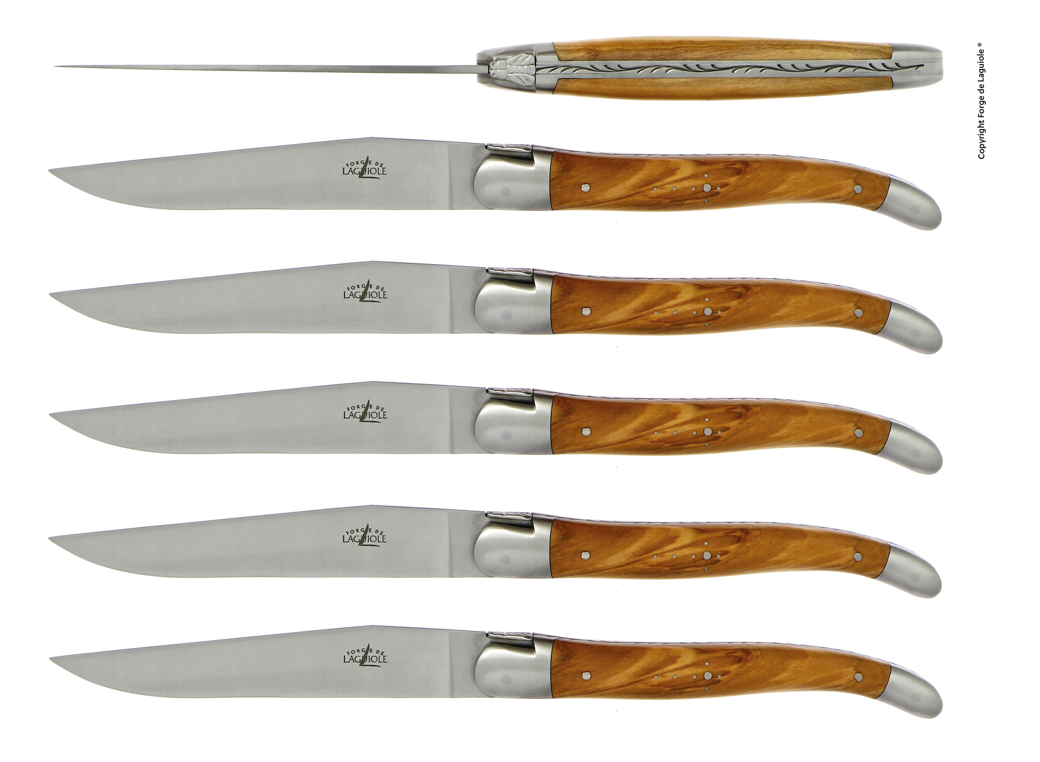 Forge De Laguiole oliventræshåndtag og satinfinish
