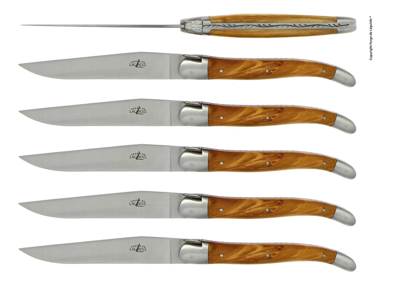 Forge De Laguiole oliventræshåndtag og satinfinish
