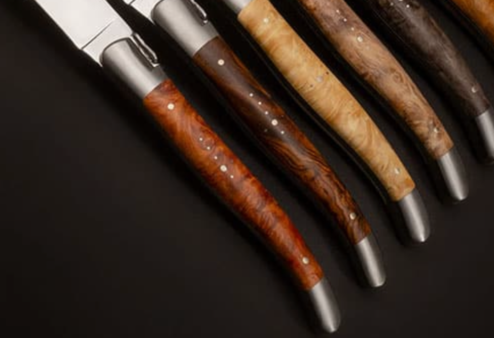 Laguiole En Aubrac – Mixed Collection – Amboyna, Ironwood, Ahorn, Kastanje, Poppel & Teak